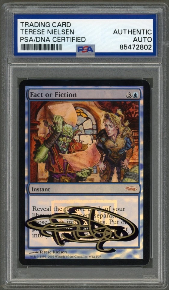Terese Nielsen SIGNED MTG Magic Gathering Fact or Fiction Foil PSA Shadow-Auto - Image 1 of 2