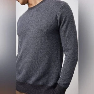 Rails Men's Charcoal Ice Rune Wool Crewneck Sweater Jumper Size Medium Grey - Picture 1 of 8