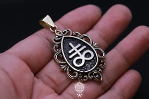 Satanic Leviathan Pendant BRASS Pendant Satanic Cross Pendant Satanic Pendant - Picture 1 of 5