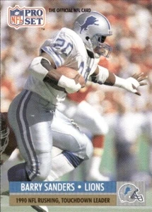 1991 Pro Set #10 Barry Sanders Detroit Lions - Picture 1 of 2