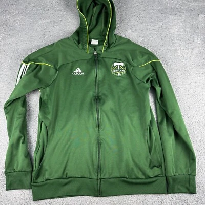 Adidas Portland Timbers Climalite Chaqueta de Pista para Hombres XL Verde Cremallera Completa Con Capucha Foto 1 de 4