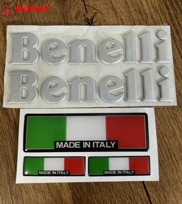 Calcomanías insignia emblema barra Benelli Italia plata mate para Tornado Leoncino BJ TNT BN Foto 1 de 4