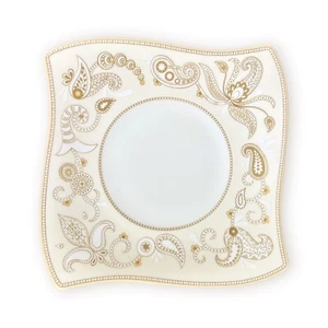 NEW Villeroy & Boch Samarah Bone China Gold Trim Square Wave 9" Salad Plate - Picture 1 of 18