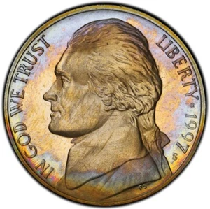 PR66DCAM 1997-S 5C Jefferson Proof Nickel, PCGS- Rainbow Album Toned - Picture 1 of 6
