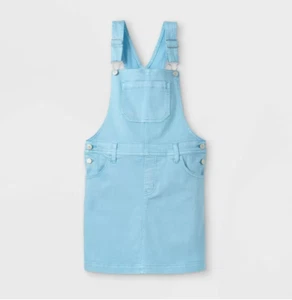 LOT OF 2 Girls' Pinafore Overall Denim Dress - art class Blue & Gray M (7/8) - Picture 1 of 3