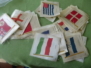 34 SILK CIGARETTE CARDS - FLAGS - Picture 1 of 2