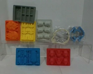 Lot of STAR WARS Cookie Sandwich CUTTERS Falcon Tie Fighter + silicone molds - Picture 1 of 10