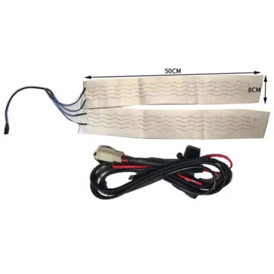 Carbon Fiber Car Heated Steering Wheel Cover Heating Pad 12V With Round Switch - Image 1 of 4