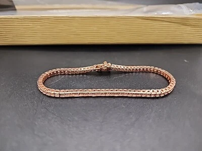 Brazalete tenis Bella Luce blanco corte cuadrado 6,50 cwt circonita cúbica en oro rosa de 18 quilates sobre 925 Foto 1 de 4