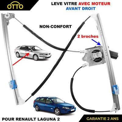 Lève Vitre Électrique Avant Droit Prévu Pour Laguna 2 Avec Moteur Non Confort - Photo 1/4