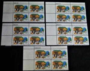 5 BLOCKS (20) 13 CENT U.S. POSTAGE STAMPS 1977 FIRST CIVIL SETTLEMENT ALTA CA - Picture 1 of 1