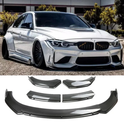For BMW Carbon Fiber Car Front Bumper Lip Spoiler Splitter Body Kit Universal  - Изображение 1 из 4