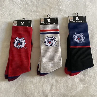 Fresno State Bulldogs Socks Knit NCAA Strideline Premium Wear 3 Pack - Image 1 of 4