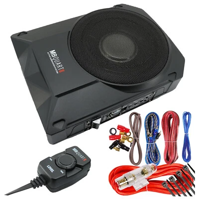 MB Quart RW-110A 10" 800w Slim Under-Seat Powered Car/Truck Subwoofer Sub+ KiT