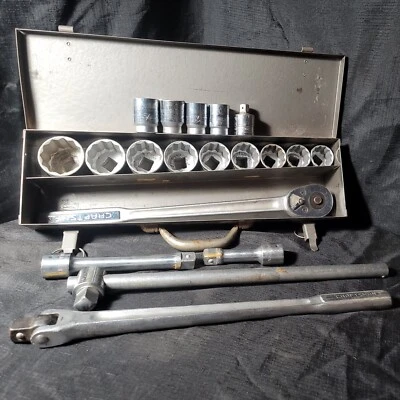 19 pc Set Craftsman 3/4" Socket Ratchet V Series Breaker Snap-On Adapter Vintage - Image 1 of 4