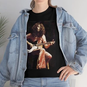 Young Jimmy Page and his Danelectro guitar short Sleeve Tee - Picture 1 of 8