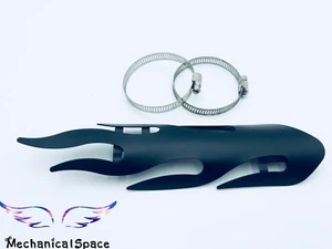 NUEVO silenciador de escape de llama negra tubería escudo térmico cubierta protector de talón 4 motocicleta - Imagen 1 de 5