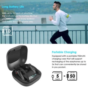 Q62 TWS True Wireless Earbuds PowerHBQ PRO Earphone Sports in Ear for Bluetooth - Picture 1 of 7