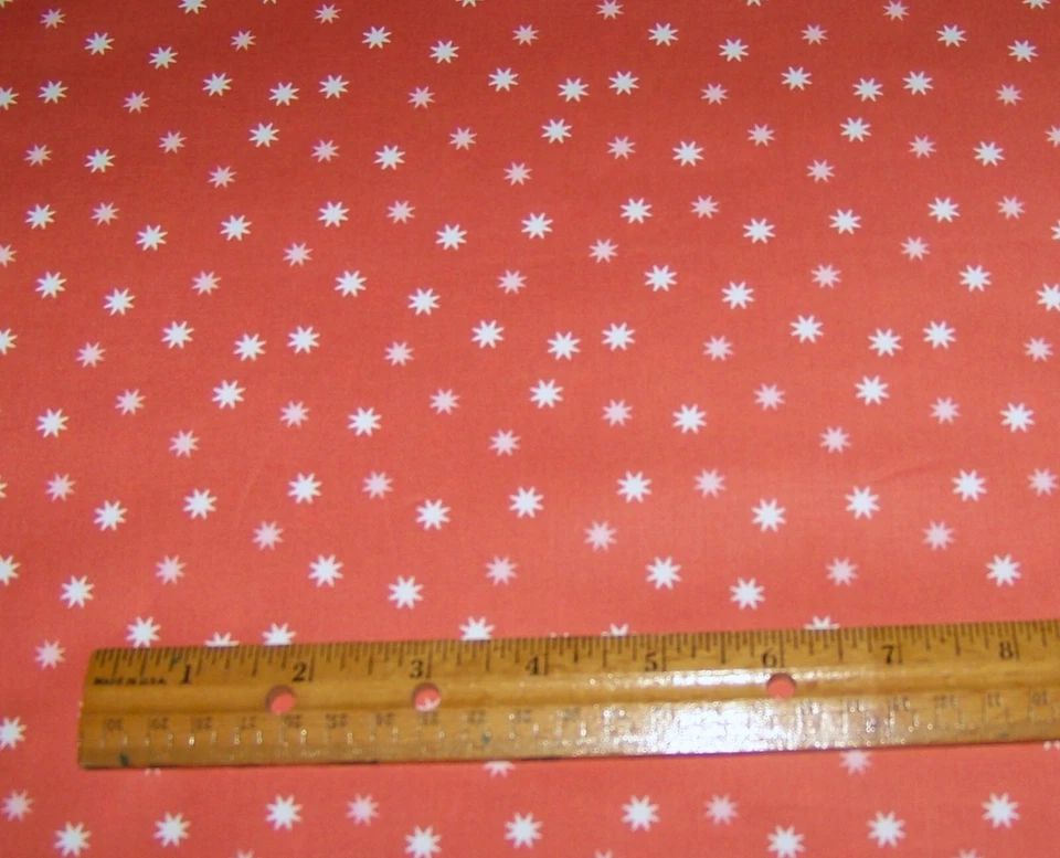 1 yd MODA Hey Boo ESTRELLAS BLANCAS Y ROSAS en NARANJA SUAVE 100% Tela Algodón HALLOWEEN Foto 1 de 1