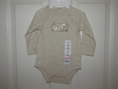 NUEVO CON ETIQUETAS JUMPING BEANS Bebé Niña Talla 3 Meses Mi Primera Navidad LS $12 Foto 1 de 4