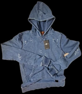 NWT - 7 For All Mankind /Boys Large/ Stonewashed Navy Full Zipper Hoodie - Picture 1 of 1