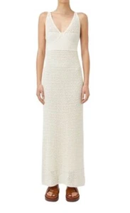 CAMILLA AND MARC Lapis Dress | Crocheted, Scoop Neck, White, Lined, Bust Detail - Picture 1 of 6