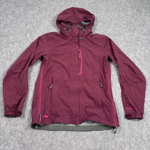 Chaqueta impermeable para mujer Outdoor Voices rojo granate Ventia Valley talla pequeña - Imagen 1 de 7
