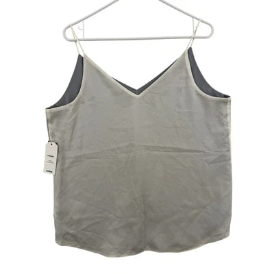 Express Reversible Tank Top Womens Large Gray Ivory V Neck Camisole Double Sided - Image 1 of 4