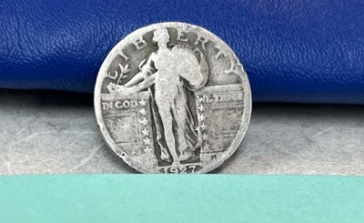 1927 D Standing Liberty Quarter 25c G Condition 90% Silver Rare Low Mintage - Image 1 of 2