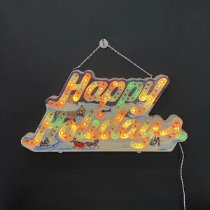 Vintage Christmas 144 Dancing Life Lights Happy Holidays Glow Works RS15 - Picture 1 of 17