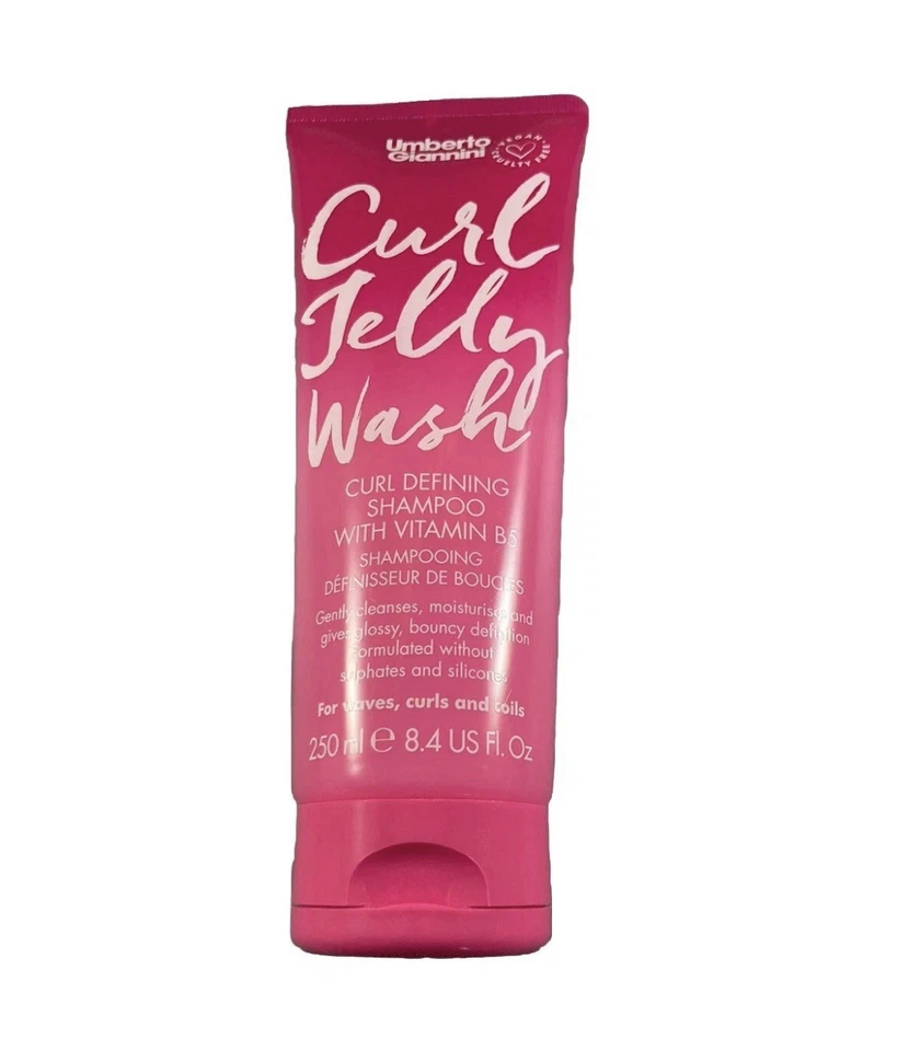Champú Umberto Giannini Curl Jelly Wash Definor Vitamina B-5 8,4 OZ Vegano Rosa Foto 1 de 2