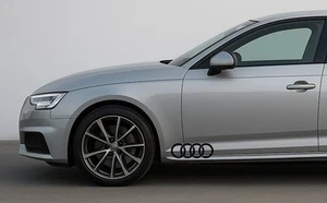 2x Rings Side Skirt Door Decals Fits A3 A4 A5 A6 TT Sticker Logos Pair 200mm - Picture 1 of 3
