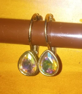 Teardrop IIrredessent Earrings Goldstone Nwot - Picture 1 of 2