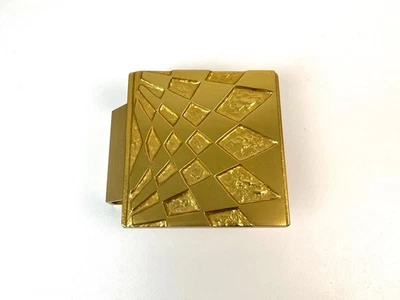 Rare Vintage Mid Century golden Solid Abstract Brutalist Metal cast Door Handle - Image 1 of 4