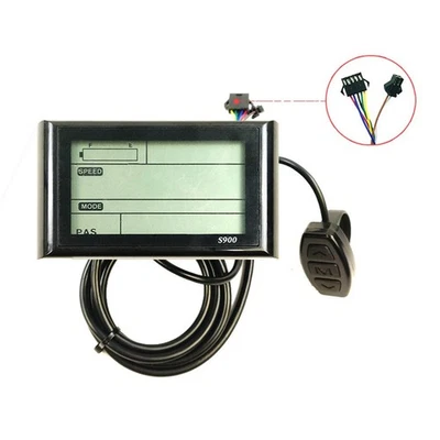 Electric Bicycle LCD Display LCDS900 with LED Wire Connector for 36V 48V Use - Image 1 of 4