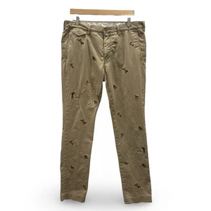 Polo Ralph Lauren Pant Men 36x32 Khaki Slim Fit Hunting Mallard Duck Embroidered - Picture 1 of 16