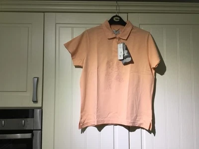 Ladies Green Lamb Golf Polo Shirt - Size UK-12 - Peach - NEW. - Image 1 of 4