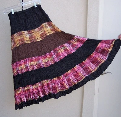 Falda arrugada escoba arrugada talla S M OTOÑO negro rosa oro marrón gitano Foto 1 de 4