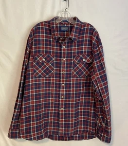 Pendleton Burnside Shirt XXL Navy and Red Plaid - Picture 1 of 7