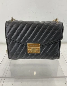Michael Kors Umhängetasche schwarz gesteppt Leder Kettenglieder Klappe - Bild 1 von 10
