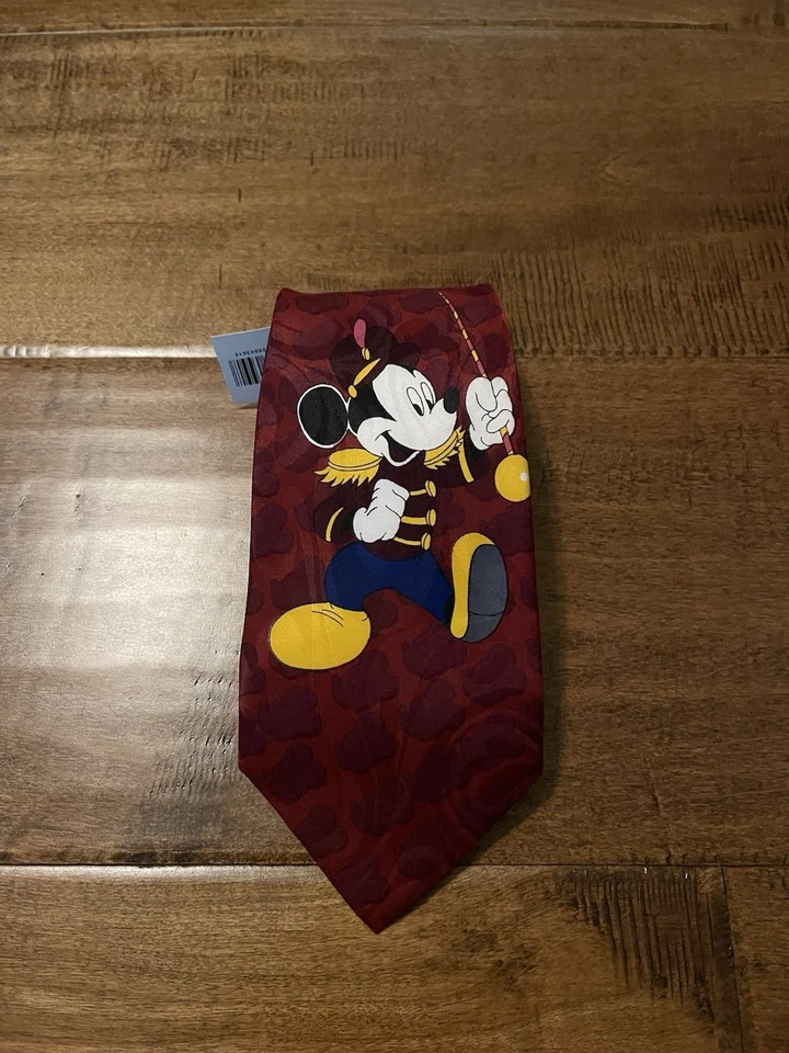 Corbata de Colección Mickey Mouse Banda de Marcha Director Walt Disney Granate - ¡Nueva! Foto 1 de 3
