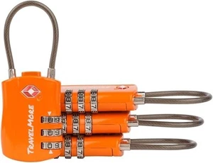 4 Pack Approved Travel Combination Cable Luggage Locks for Suitcases & Backpack - Picture 1 of 6