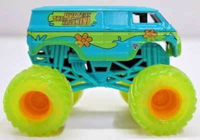 Monster Jam 1:64 Diecast Mystery Machine Van Translucent Neon Wheels Scooby Doo - Image 1 of 4