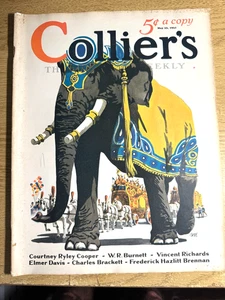 COLLIER'S MAG 5/23/31 NEAL BOSE ELEPHANT CVR, JAMES MONTGOMERY FLAGG, NICE ADS - Picture 1 of 9