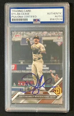 DYLAN CEASE SAN DIEGO PADRES 2024 TOPPS NOW #471 NO-HITTER SIGNED AUTO PSA/DNA - Image 1 of 3