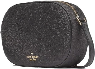 Kate Spade $299 Нью-Йорк мерцающий овальный черный камеры сумка KE459 новый с Ярлыками - Изображение 1 из 4