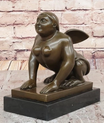 Abstract Moderno Opera D'Arte di Fernando Botero Sfinge Mitica Bronzo Scultura - Immagine 1 di 4