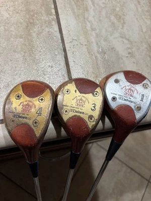 daiwa 1,3,4 woods hand crafted Genuine persimmon - Image 1 of 4