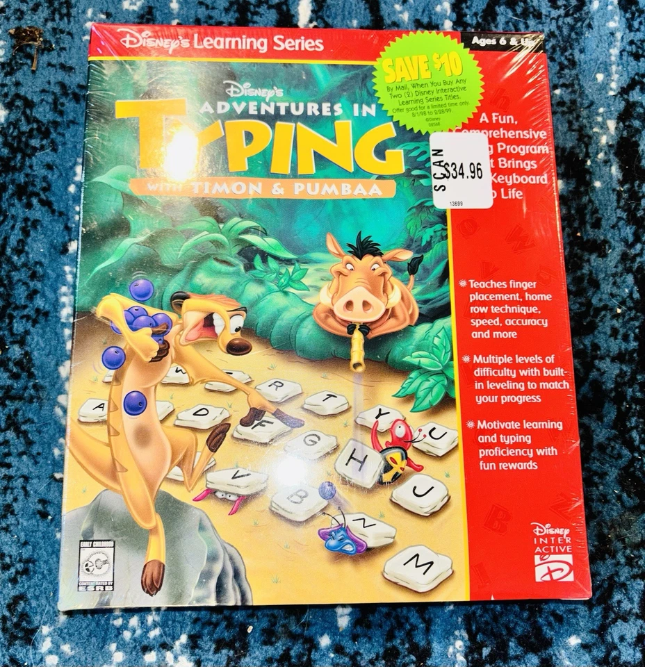 Disney's Adventures in Typing With Timon & Pumbaa, PC, 1998, New big box!!!! - Image 1 of 4