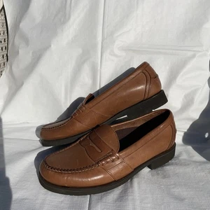 Rockport Men's Size 8 M Tan Brown Penny Loafers Leather Shoes - Picture 1 of 12